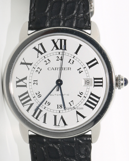 Cartier Ronde De Cartier 42MM White Dial Leather Strap (3517)