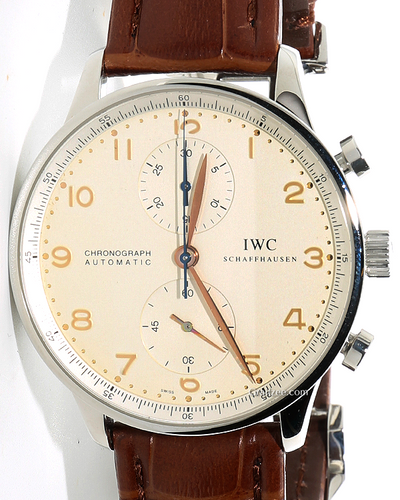 IWC Schaffhausen Portugieser Chronograph 41MM White Dial Leather Strap (IW371401)