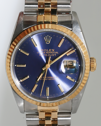 1992 (C Serial) Rolex Datejust 36MM Blue Dial Two-Tone Jubilee Bracelet (16233)