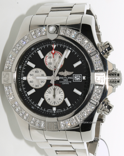 Breitling Super Avenger II Chronograph 48MM Black Dial Steel Bracelet (A13371)