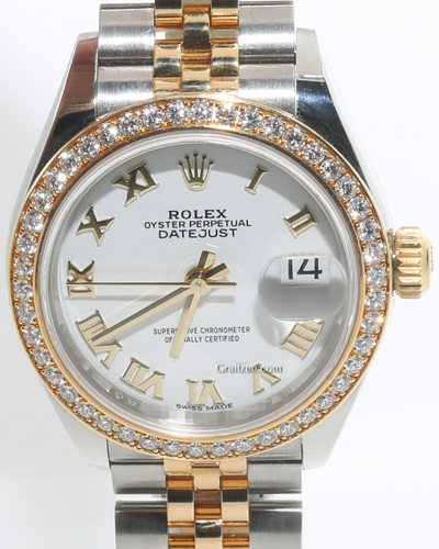 2018 Rolex Lady-Datejust 28MM White Dial Two-Tone Jubilee Bracelet (279383RBR)