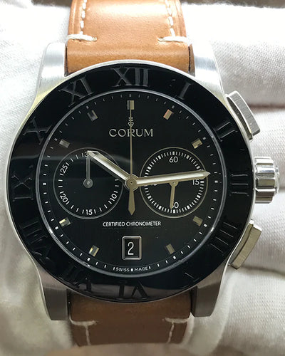 2011 Corum Romvlvs Romulus 44MM Black Dial Aftermarket Leather Strap (02.0012)