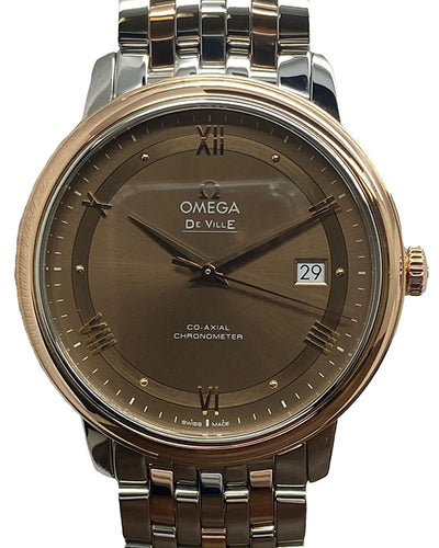 Omega De Ville Prestige 39.5mm Brown Dial Two-Tone Bracelet (424.20.40.20.13.001)