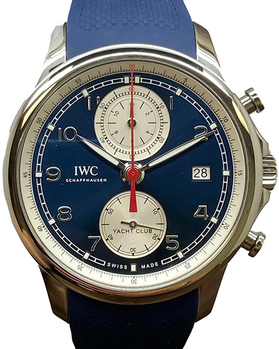 2021 IWC Schaffhausen Portugieser Yacht Club Chronograph 43.5MM Blue Dial Rubber Strap (IW390507)