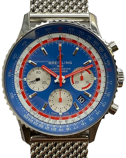 Breitling Navitimer B01 PAN AM 43MM Blue Dial Steel Bracelet (AB01212B1C1)