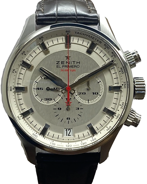 2016 Zenith El Primero Sport Chrono 45MM Silver Dial Leather Strap (03.2280.400/01.C713)
