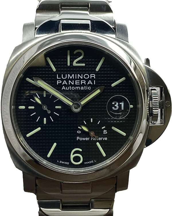 Panerai Luminor Power Reserve 40MM Black Dial Steel Bracelet (PAM00241)