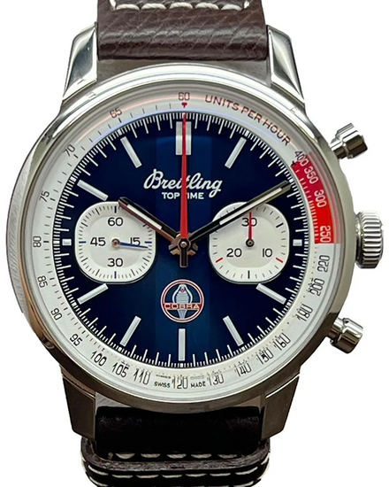 Breitling Top Time Shelby "Cobra" 41MM Blue Dial Leather Strap (AB0176)