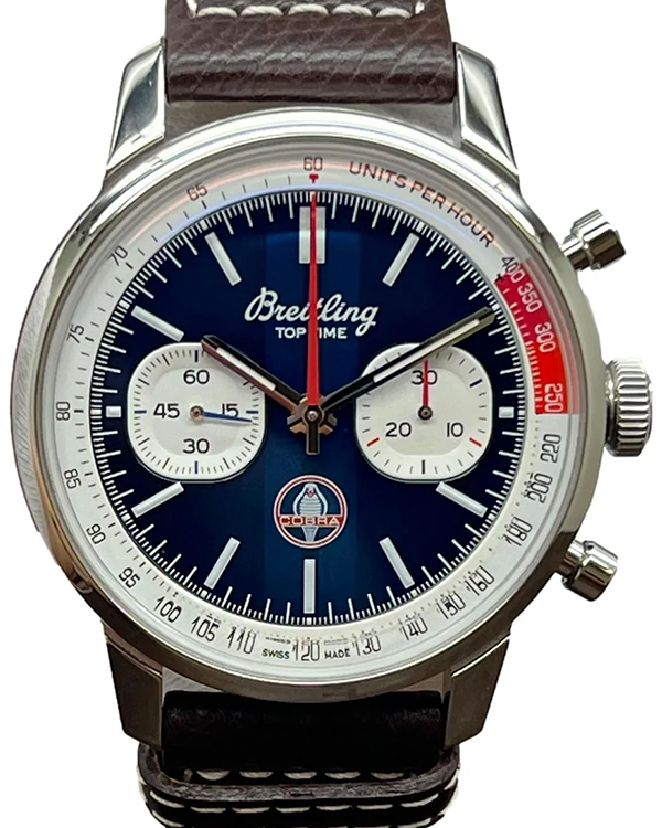 Breitling Top Time Shelby "Cobra" 41MM Blue Dial Leather Strap (AB0176)