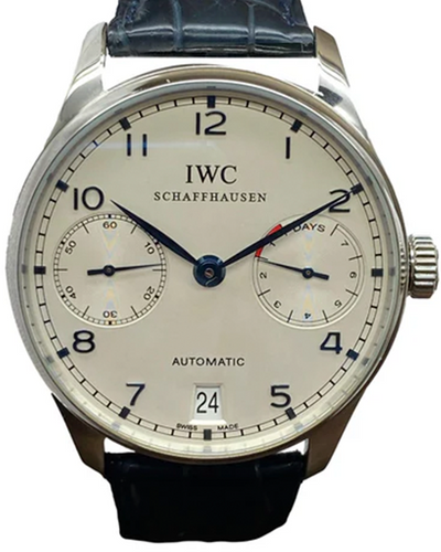 2005 IWC Schaffhausen Portugieser 7 days 42.3MM White Dial Leather Strap (IW500107)