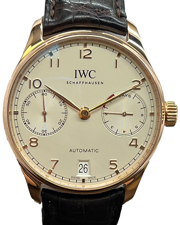 2016 IWC Schaffhausen Portugieser 42MM Silver Dial Leather Strap (IW500701)