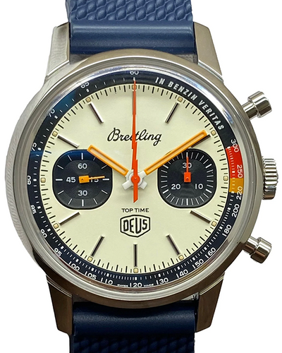 Breitling Top Time "Deus" L.E. 41MM White Dial Rubber Strap (A23310)