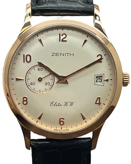 Zenith Elite 37MM White Dial Leather Strap (17.1125.650)
