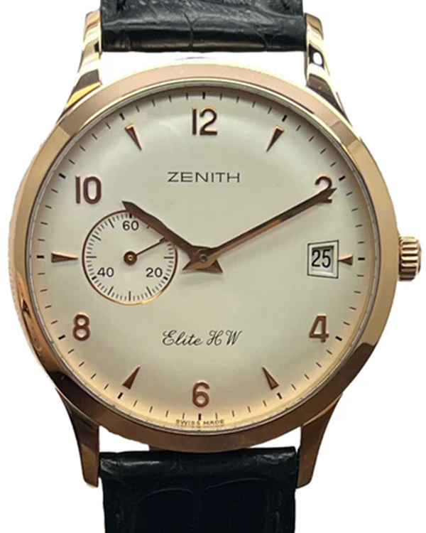 Zenith Elite 37MM White Dial Leather Strap (17.1125.650)