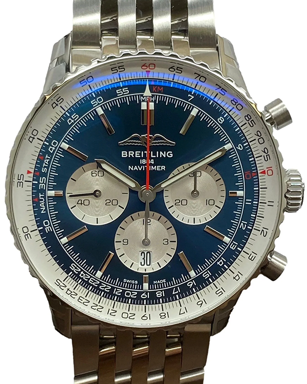 2024 Breitling Navitimer B01 Chronograph 46MM Blue Dial Steel Bracelet (AB0137211C1A1)