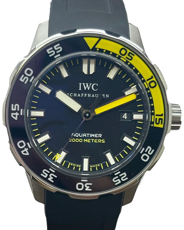 IWC Schaffhausen Aquatimer Automatic 2000M 45.6MM Black Dial Rubber Strap (IW356810)