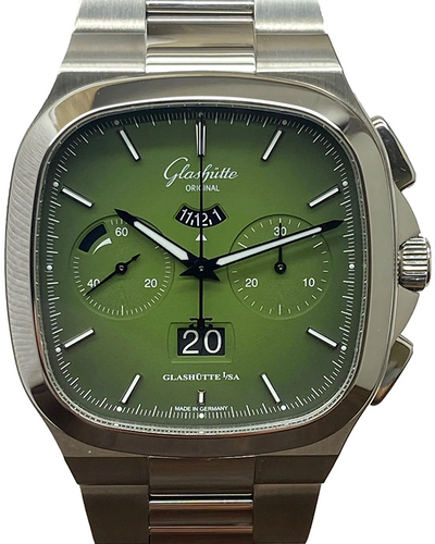 2024 Glashütte Original Seventies Panorama Date 40MM Green Dial Steel Bracelet (1-37-02-09-02-70)