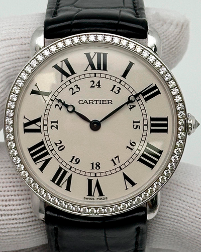 Cartier Ronde De Cartier 36MM White Dial Leather Strap (WR000551)