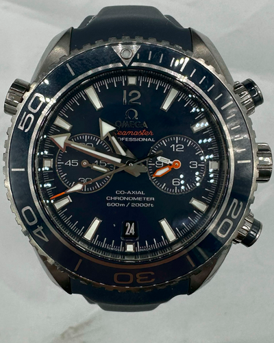 Omega Seamaster Planet Ocean Chronograph 45.5MM Blue Dial Leather Strap (232.90.46.51.03.001)