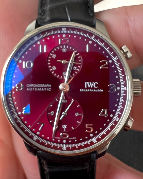 2023 IWC Portugieser Chronograph 41MM Red Dial Leather Strap (IW371616)