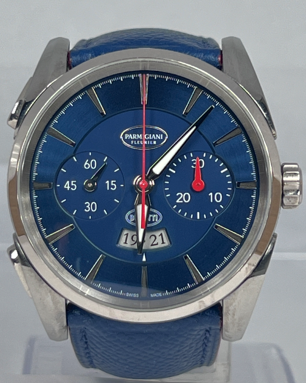 Parmigiani Fleurier Bugatti Aerolithe 41MM Blue Dial Leather Strap (PFC329-3400600-HE3132)