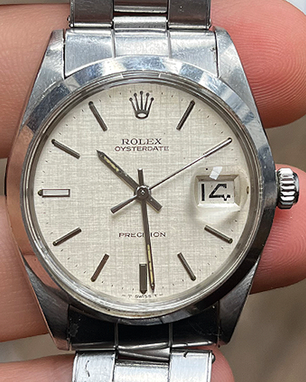 Rolex Oyster Precision 34MM "Linen" Silver Dial Steel Bracelet (6694)