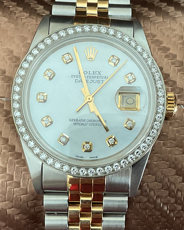 1985 Rolex Datejust 36MM Aftermarket Mother of Pearl Dial Two-Tone Jubilee Bracelet (16013)