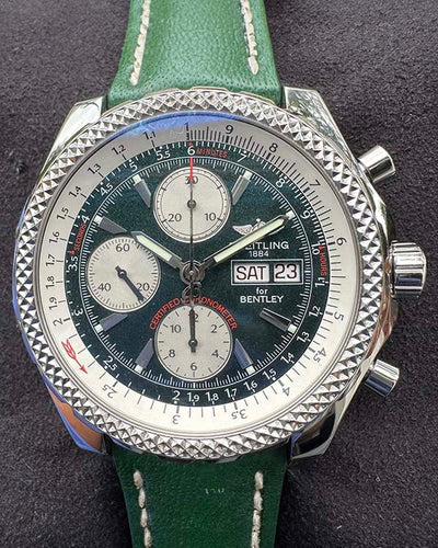 2012 Breitling Bentley GT 45MM Green Dial Leather Strap (A13362)