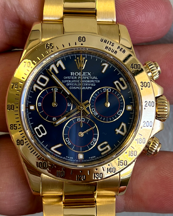 2015 Rolex Cosmograph Daytona 40MM Blue Dial Yellow Gold Bracelet (116528)