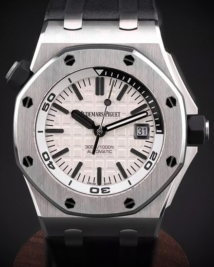 Audemars Piguet Royal Oak Offshore Diver 42MM White Dial Rubber Strap (15710ST.OO.A002CA.02)