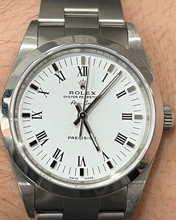 2000 Rolex Air King 34MM White Dial Steel Bracelet (14000)