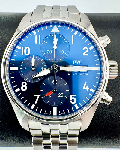 No Reserve - 2024 IWC Schaffhausen Pilot Chronograph 41MM Blue Dial Steel Bracelet (IW388102)