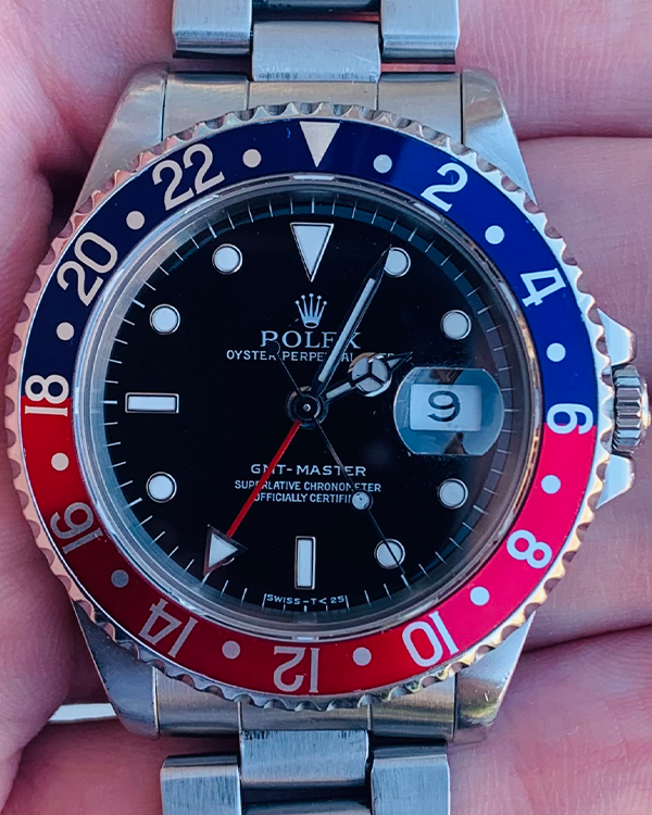 Rolex GMT-Master "Pepsi" 40MM Black Dial Steel Bracelet  (16700)