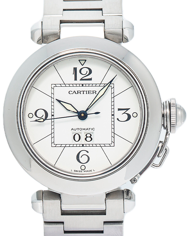 Cartier Pasha C 35MM White Dial Steel Bracelet (W31055M7)