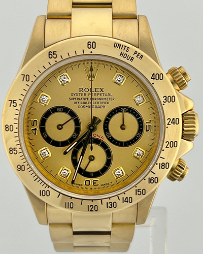 Rolex Cosmograph Daytona 40MM Champagne Dial Yellow Gold Bracelet (16528)