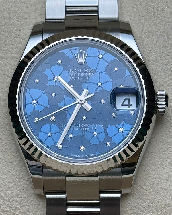 2023 Rolex Datejust 31MM Blue Floral Motif Dial Oyster Bracelet (278274)