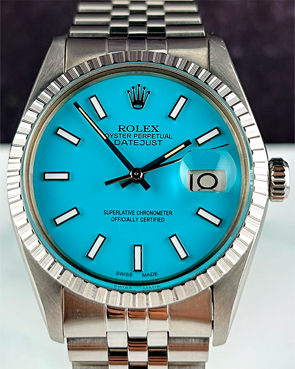 Rolex Datejust 36MM Aftermarket Blue Tiffany Dial Jubilee Bracelet (16030)