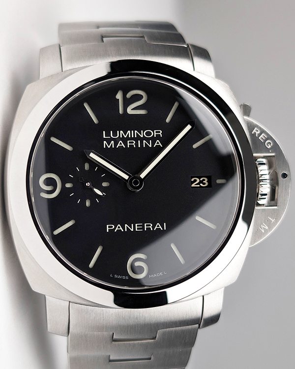 2010 Panerai Luminor Marina 1950 3 Days 44MM Black Dial Steel Bracelet (PAM00328)