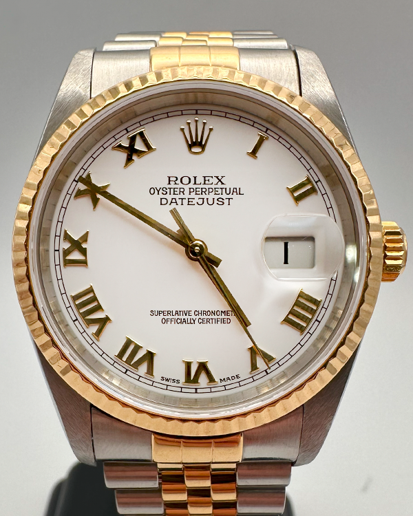 2002 Rolex Datejust 36MM White Dial Two-Tone Jubilee Bracelet (16233)