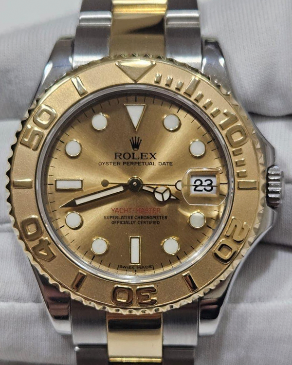Rare Rolex Yacht-Master 35MM Champagne Dial Two-Tone Oyster Bracelet (168623)
