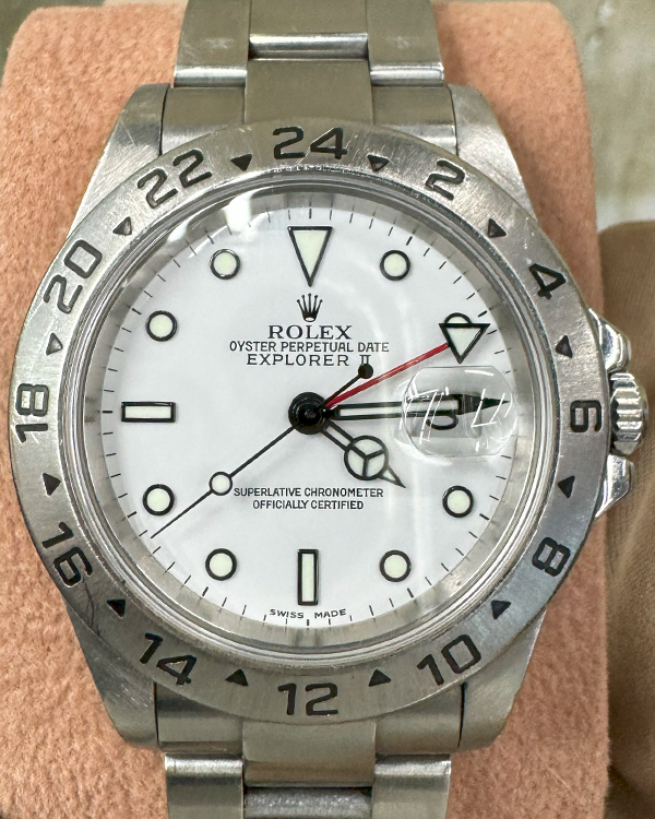 Rolex Explorer II "Polar" 40MM White Dial Steel Bracelet (16570)