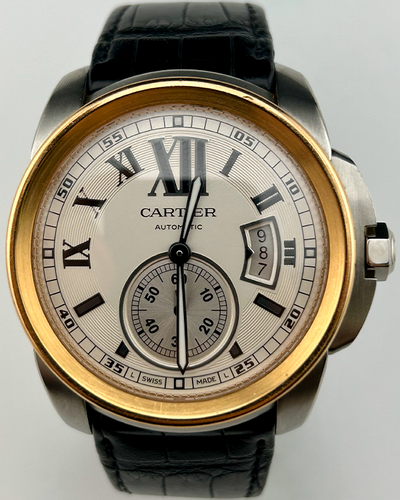 Cartier Calibre de Cartier 42MM Silver Dial Leather Strap (W7100039)