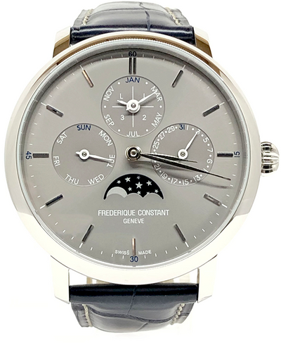 Frederique Constant Manufacture Slimline Perpetual Calendar 42MM Grey Dial Leather Strap (FC-775G4S6)