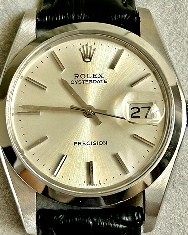 Rolex Oysterdate Precision Vintage 34MM Strap Steel Silver Dial (6694)