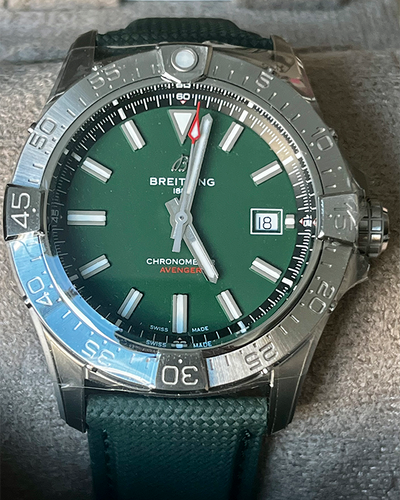 2024 Breitling Avenger Automatic 42MM Green Dial Leather/Textile Strap (A17328)