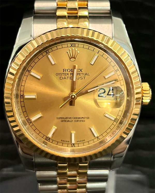 2013 Rolex Datejust 36MM Champagne Dial Two-Tone Jubilee Bracelet (116233)