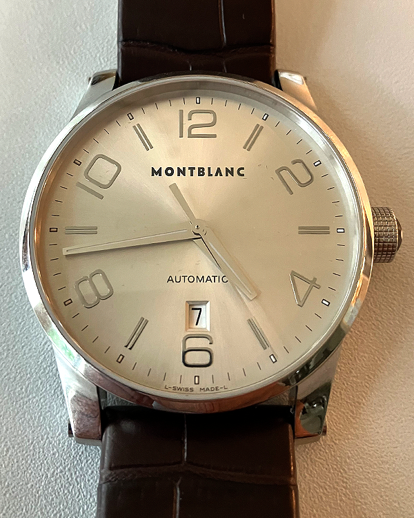 Montblanc Timewalker 42MM Silver Dial Leather Strap (7070)