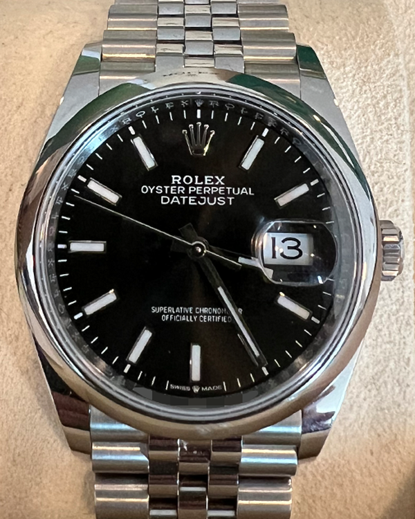 2021 Rolex Datejust 36MM Jubilee Oystersteel Black Dial (126200)