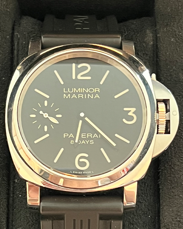 No Reserve - 2017 Panerai Luminor Marina 8 Days 44MM Black Dial Rubber Strap (PAM00510)