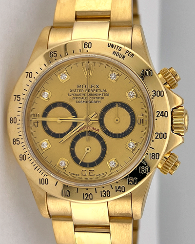 1991 (N Serial) Rolex Cosmograph Daytona "Zenith" 40MM Champagne Dial Yellow Gold Oyster Bracelet (16528)